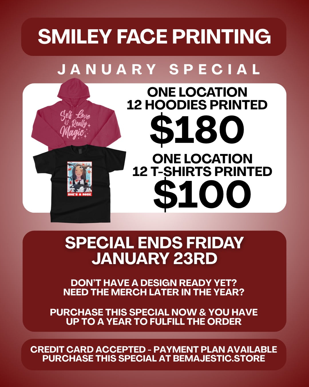 Smiley Face Printing – January Special